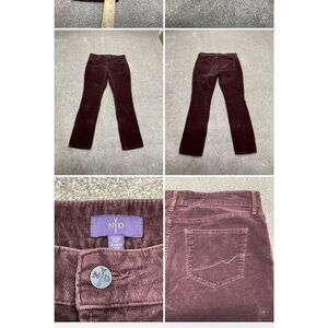 NYDJ womens corduroy legging jeans sz 10P 9” rise brown stretch denim